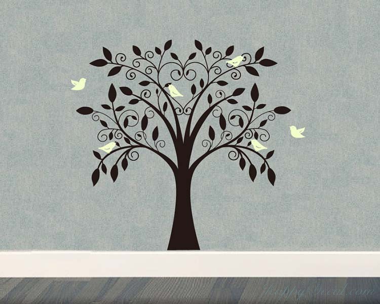 Tree and Birds Wall Decal Nursery Vinyl Tree Art Stickers